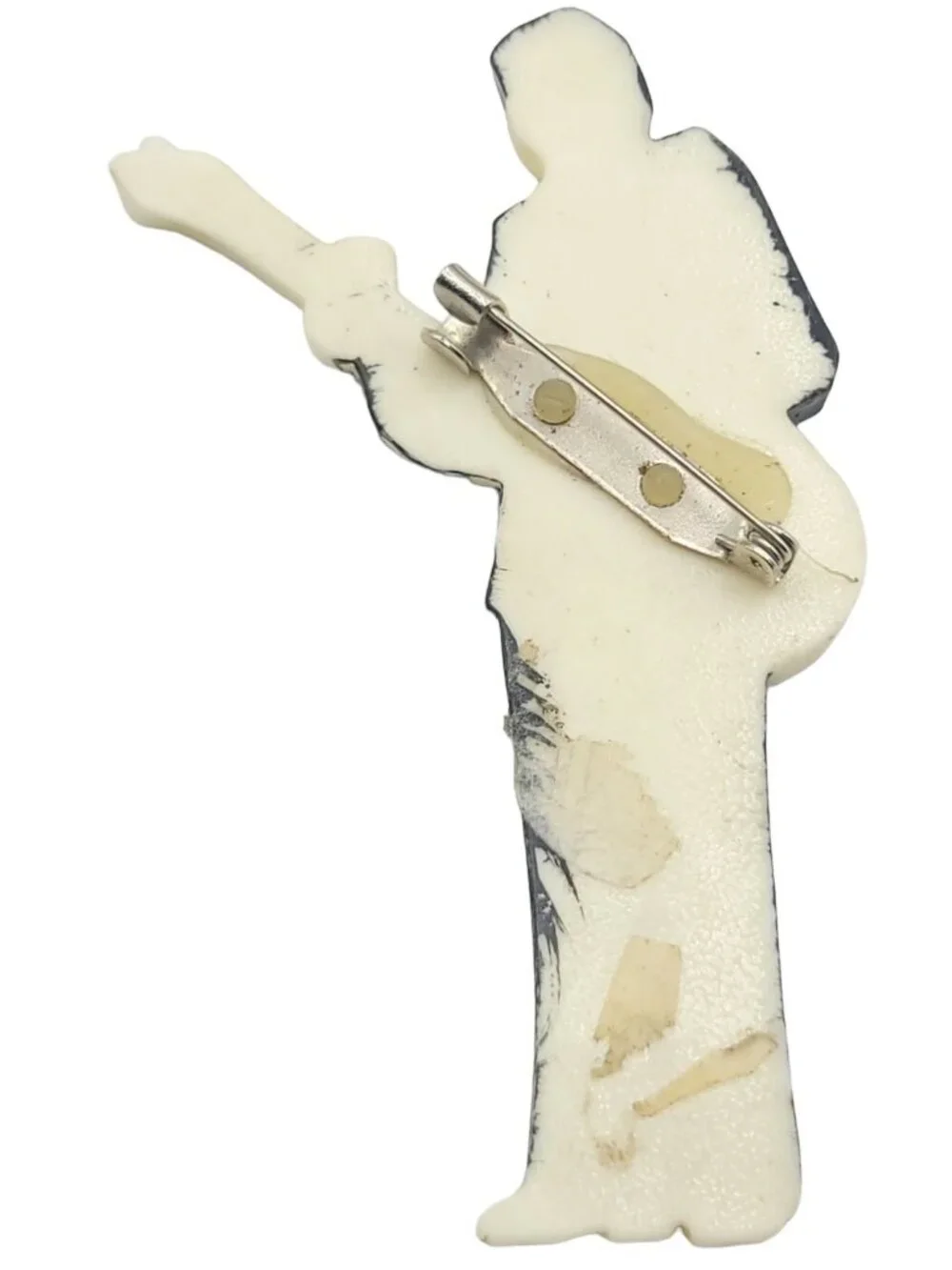 Plastic Guitar Man, Figural In Tuxedo Elvis Pin Brooch